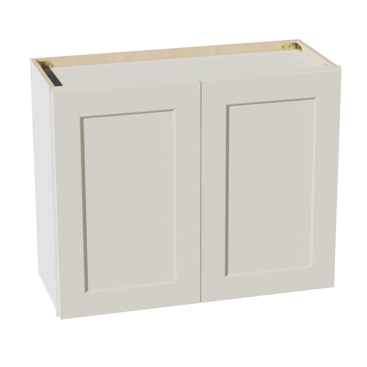 TW-W3024: Creamy White Shaker 30"W x 24"H 2 Doors Standard Wall Bridge Cabinet