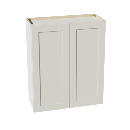 TW-W3036: Creamy White Shaker 30"W x 36"H 2 Doors & 2 Shelves Standard Wall Cabinet