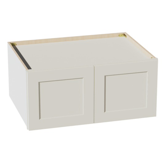TW-W331524: Creamy White Shaker 33"W x 15"H x 24"D 2 Doors Standard Bridge Wall Cabinet