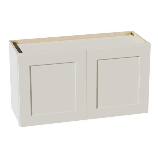 TW-W3318: Creamy White Shaker 33"W x 18"H 2 Doors Standard Wall Bridge Cabinet