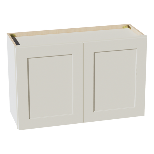 TW-W3321: Creamy White Shaker 33"W x 21"H 2 Doors Standard Wall Bridge Cabinet