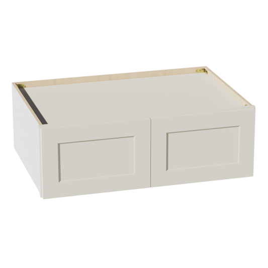 TW-W361224: Creamy White Shaker 36"W x 12"H x 24"D 2 Doors Standard Bridge Wall Cabinet