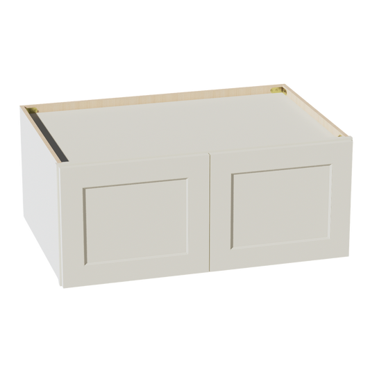 TW-W361524: Creamy White Shaker 36"W x 15"H x 24"D 2 Doors Standard Bridge Wall Cabinet