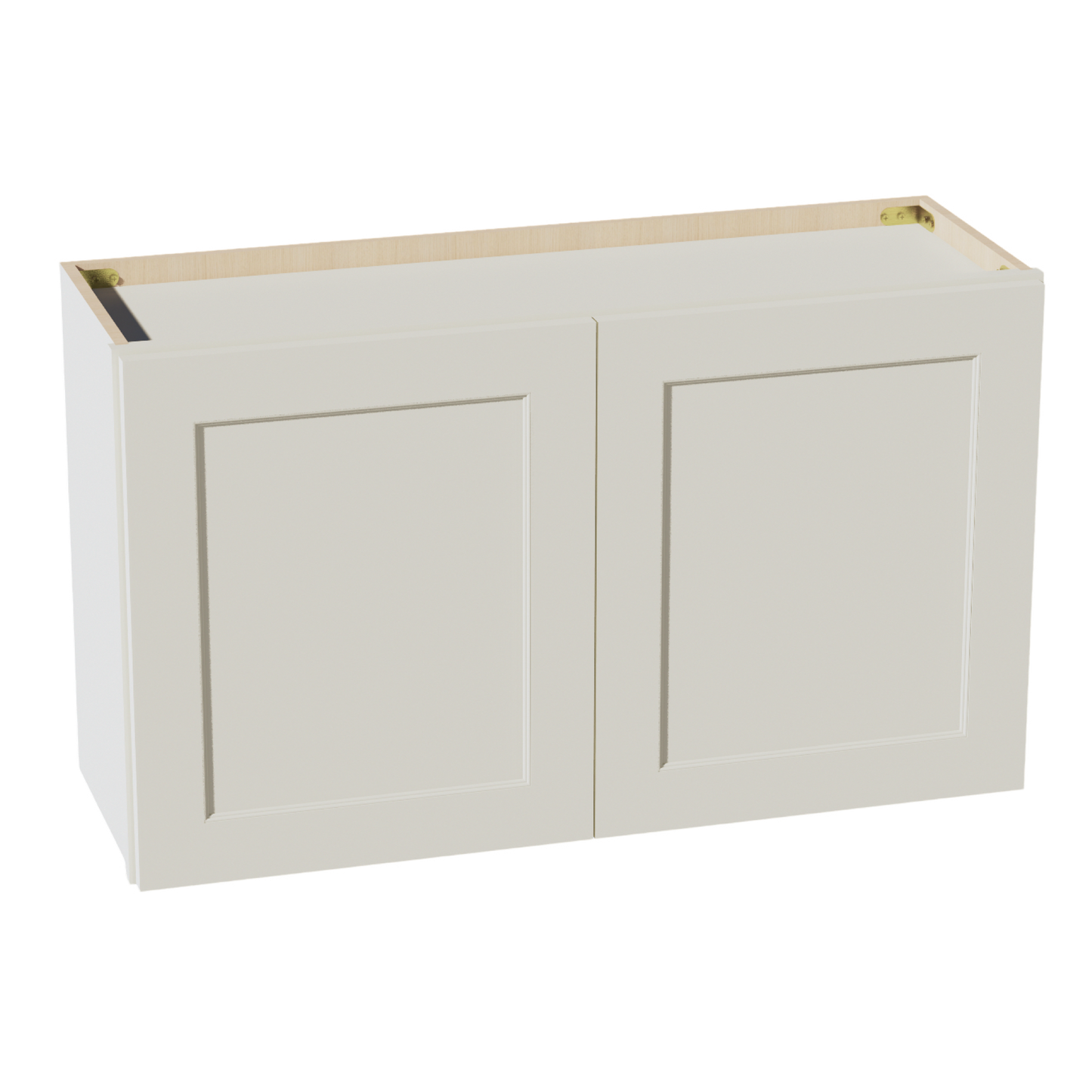 TW-W3621: Creamy White Shaker 36"W x 21"H 2 Doors Standard Wall Bridge Cabinet