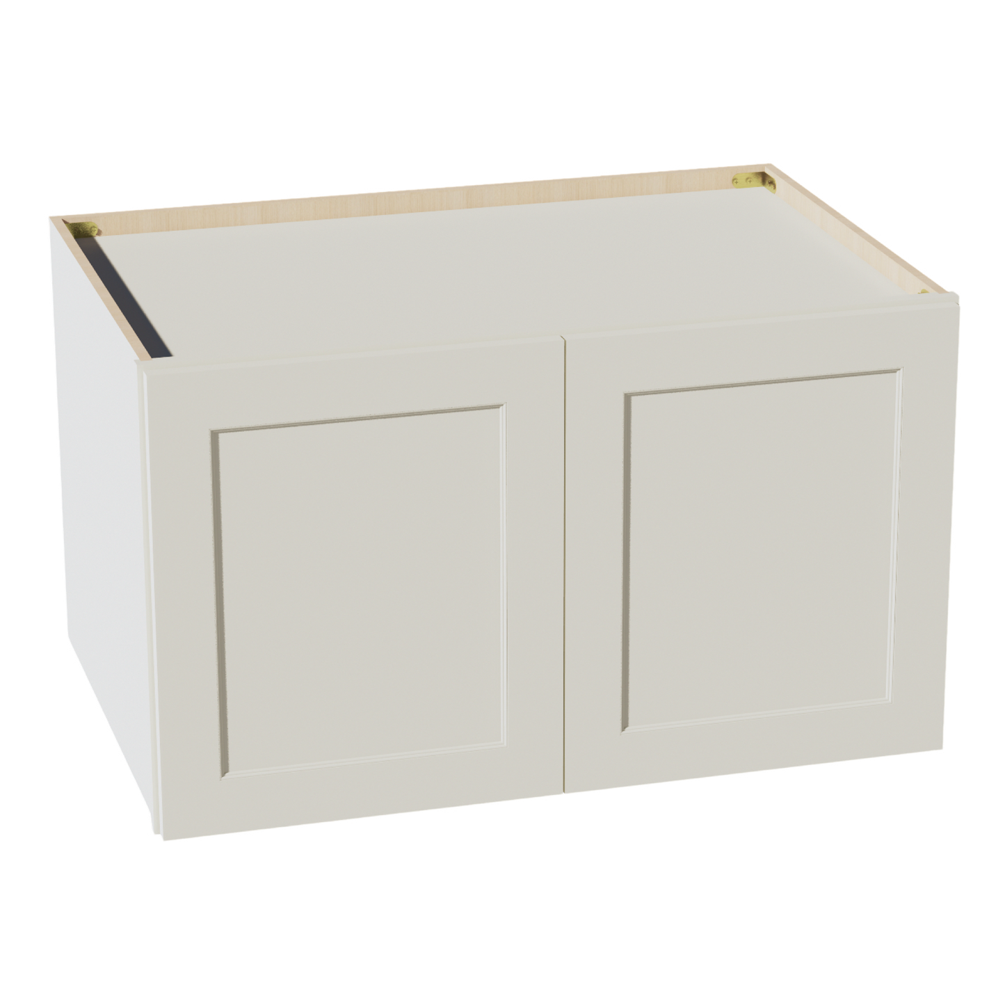 TW-W362124: Creamy White Shaker 36"W x 21"H x 24"D 2 Doors & 1 Shelf Standard Bridge Wall Cabinet