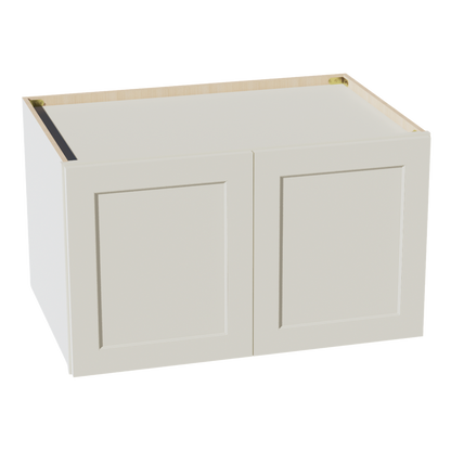 TW-W362124: Creamy White Shaker 36"W x 21"H x 24"D 2 Doors & 1 Shelf Standard Bridge Wall Cabinet