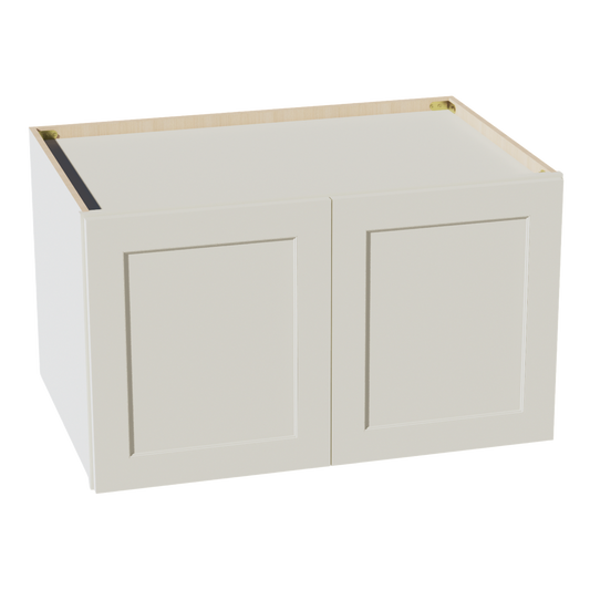 TW-W362124: Creamy White Shaker 36"W x 21"H x 24"D 2 Doors & 1 Shelf Standard Bridge Wall Cabinet