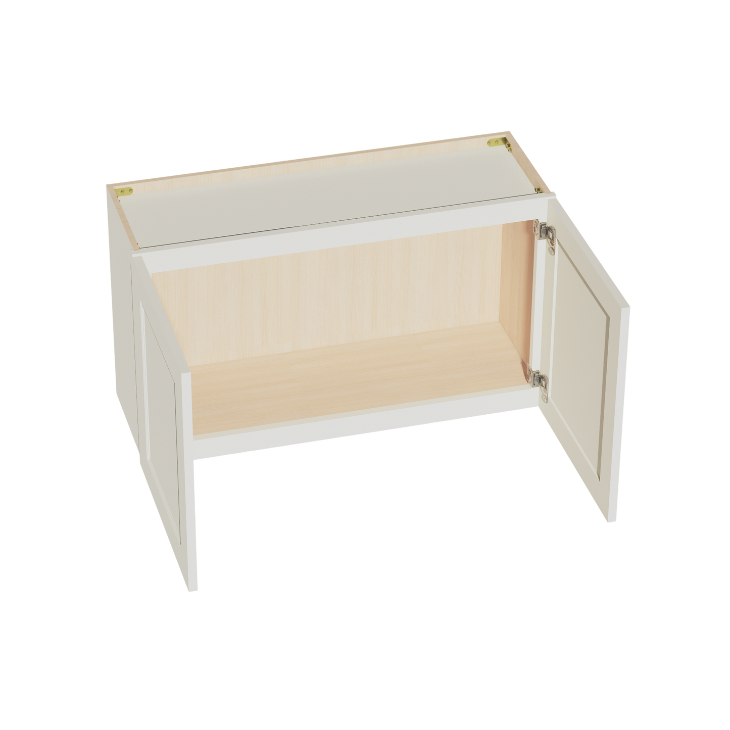 TW-W3621: Creamy White Shaker 36"W x 21"H 2 Doors Standard Wall Bridge Cabinet