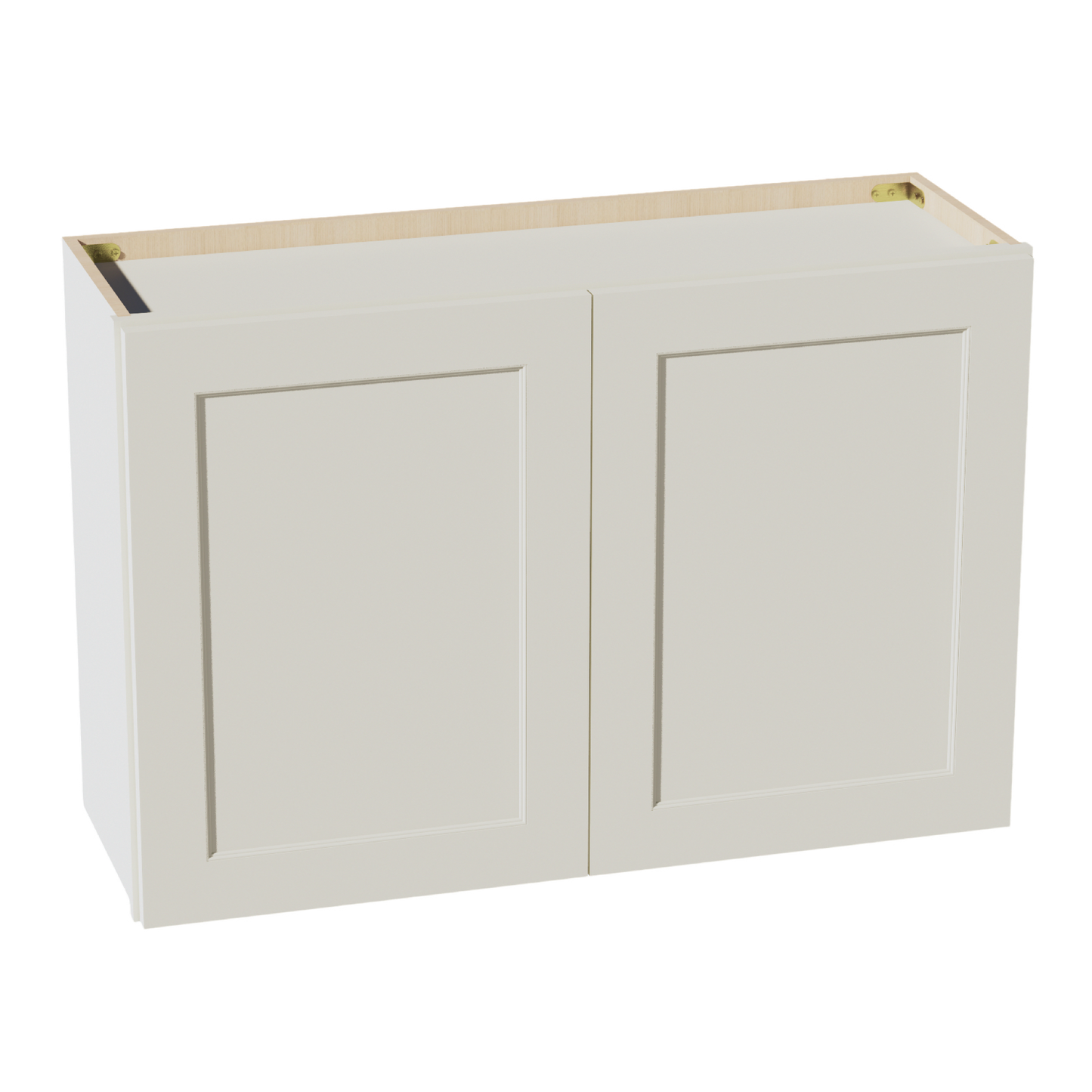 TW-W3624: Creamy White Shaker 36"W x 24"H 2 Doors Standard Wall Bridge Cabinet