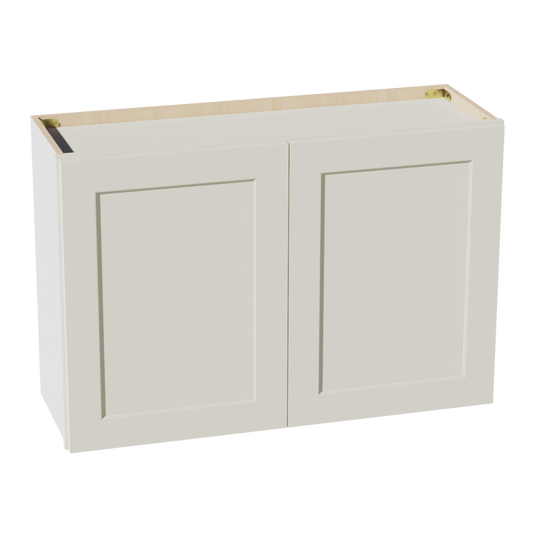 TW-W3624: Creamy White Shaker 36"W x 24"H 2 Doors Standard Wall Bridge Cabinet