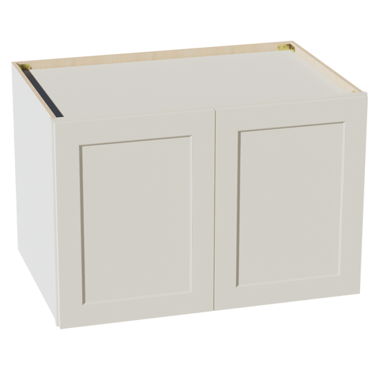 TW-W362424: Creamy White Shaker 36"W x 24"H x 24"D 2 Doors & 1 Shelf Standard Bridge Wall Cabinet