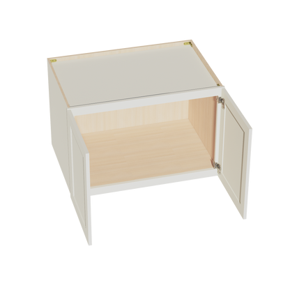 TW-W362424: Creamy White Shaker 36"W x 24"H x 24"D 2 Doors & 1 Shelf Standard Bridge Wall Cabinet