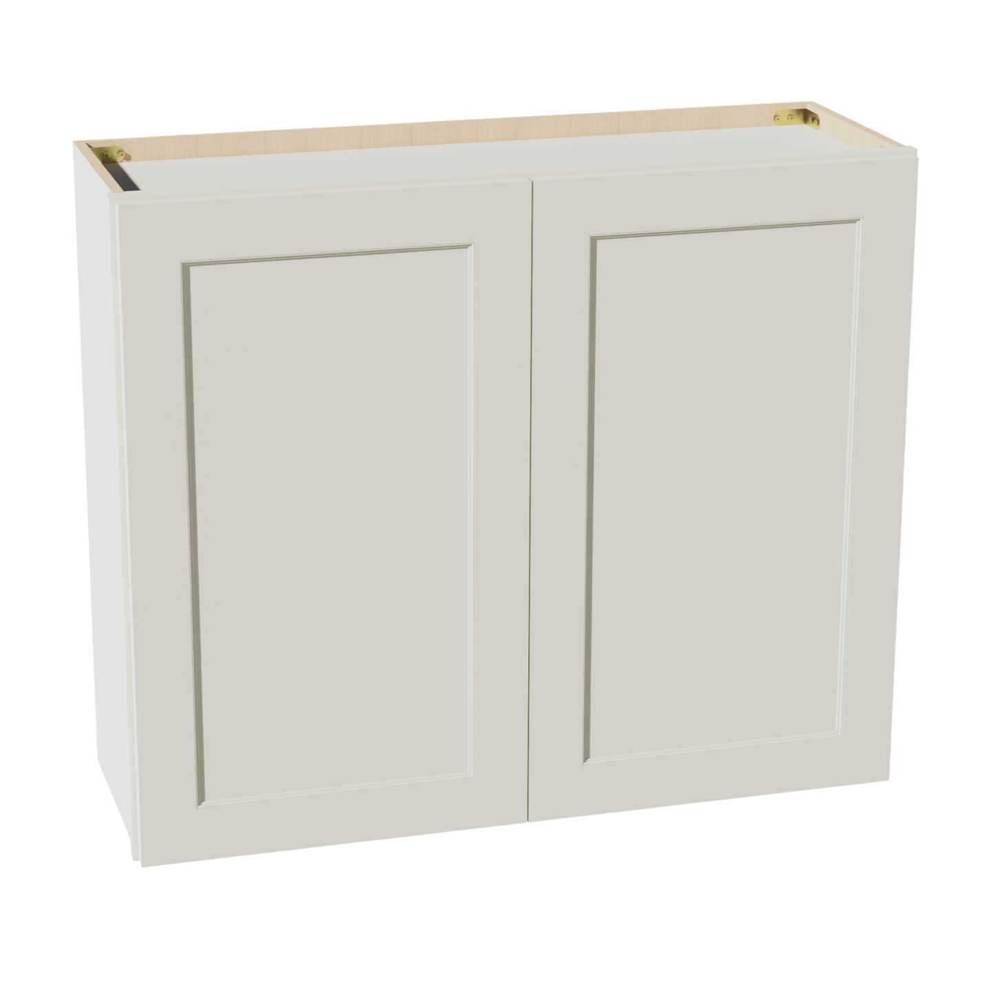 TW-W3630: Creamy White Shaker 36"W x 30"H 2 Doors & 2 Shelves Standard Wall Cabinet