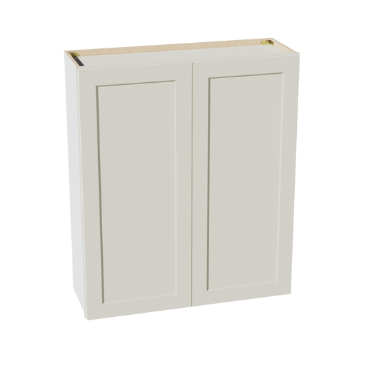 TW-W3642: Creamy White Shaker 36"W x 42"H 2 Doors & 3 Shelves Standard Wall Cabinet