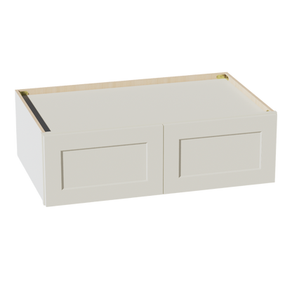 TW-W391224: Creamy White Shaker 39"W x 12"H x 24"D 2 Doors Standard Bridge Wall Cabinet