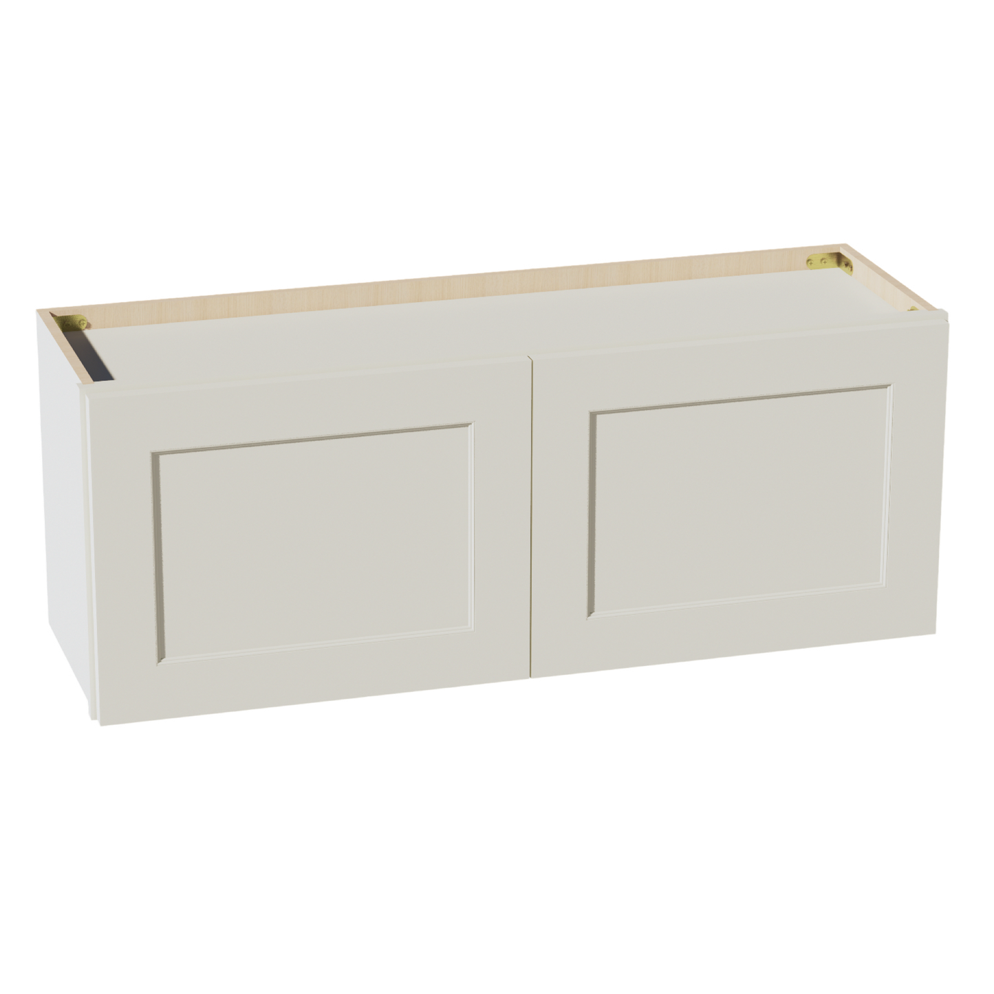 TW-W3915: Creamy White Shaker 39"W x 15"H 2 Doors Standard Wall Bridge Cabinet