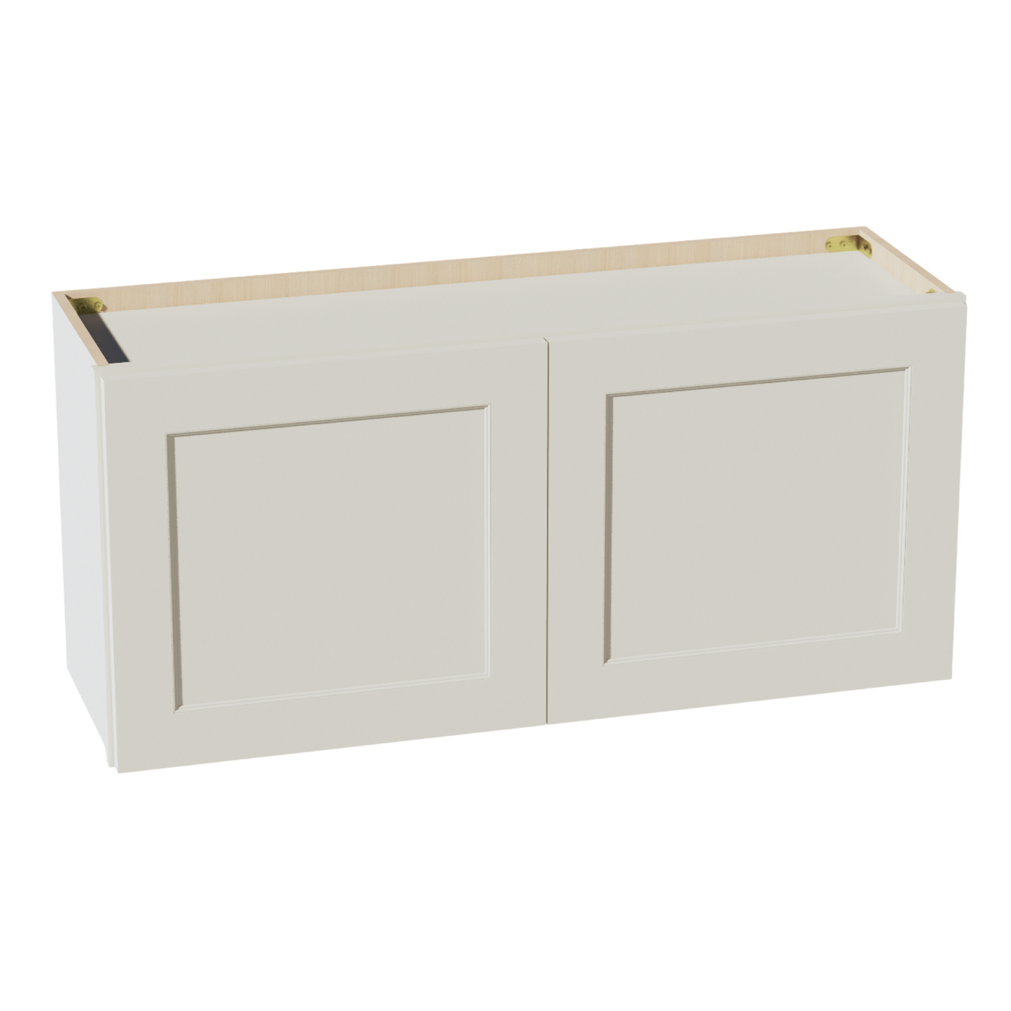 TW-W3918: Creamy White Shaker 39"W x 18"H 2 Doors Standard Wall Bridge Cabinet