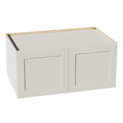 TW-W391824: Creamy White Shaker 39"W x 18"H x 24"D 2 Doors Standard Bridge Wall Cabinet