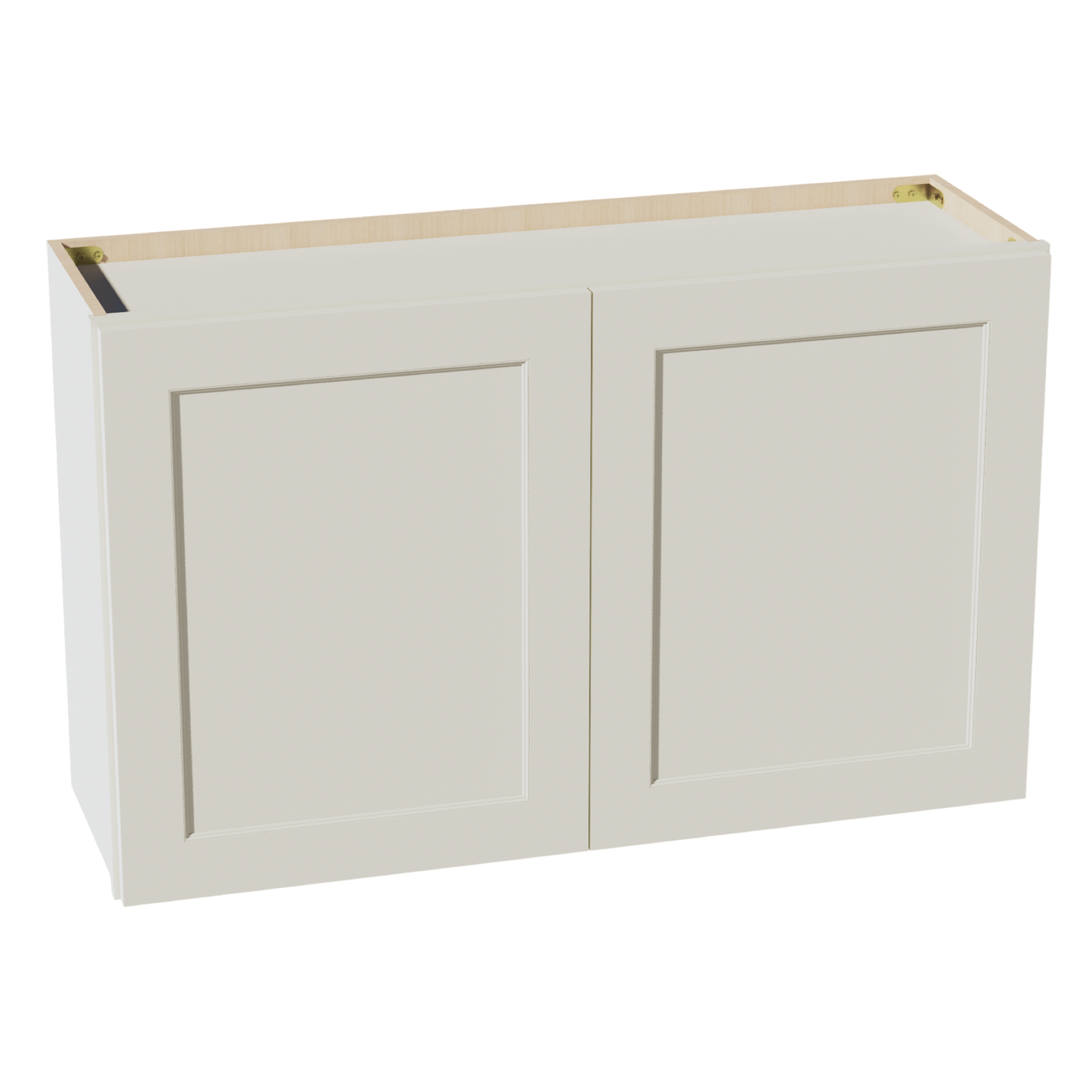 TW-W3924: Creamy White Shaker 39"W x 24"H 2 Doors Standard Wall Bridge Cabinet