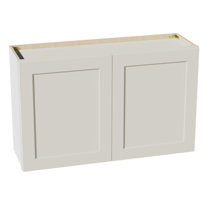 TW-W3924: Creamy White Shaker 39"W x 24"H 2 Doors Standard Wall Bridge Cabinet