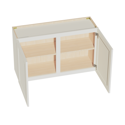 TW-W3924: Creamy White Shaker 39"W x 24"H 2 Doors Standard Wall Bridge Cabinet