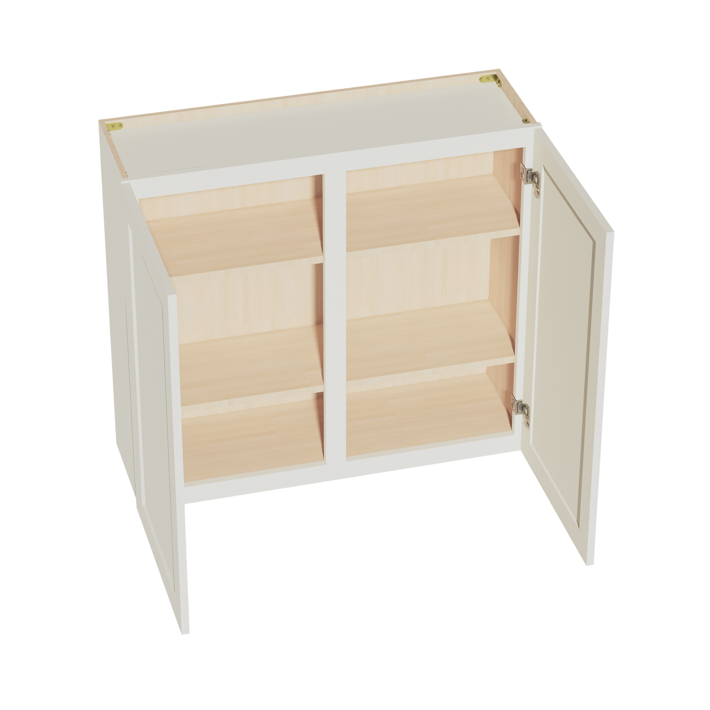 TW-W3936: Creamy White Shaker 39"W x 36"H 2 Doors & 2 Shelves Standard Wall Cabinet