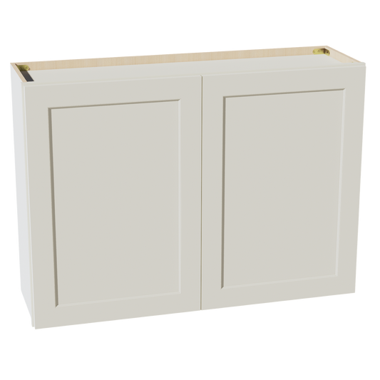 TW-W4230: Creamy White Shaker 42"W x 30"H 2 Doors & 2 Shelves Standard Wall Cabinet