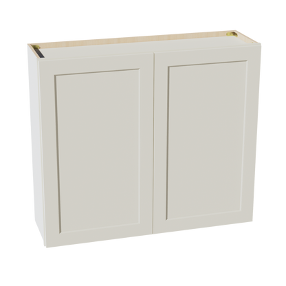 TW-W4236: Creamy White Shaker 42"W x 36"H 2 Doors & 2 Shelves Standard Wall Cabinet