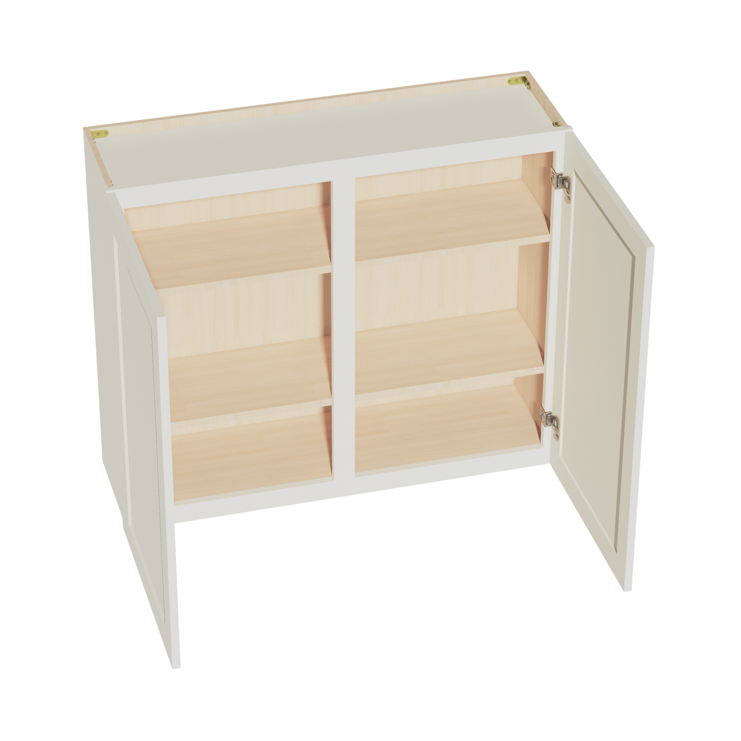 TW-W4236: Creamy White Shaker 42"W x 36"H 2 Doors & 2 Shelves Standard Wall Cabinet