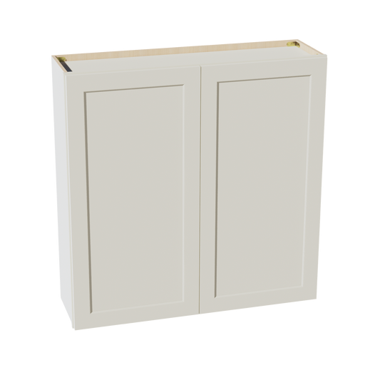 TW-W4242: Creamy White Shaker 42"W x 42"H 2 Doors & 3 Shelves Standard Wall Cabinet