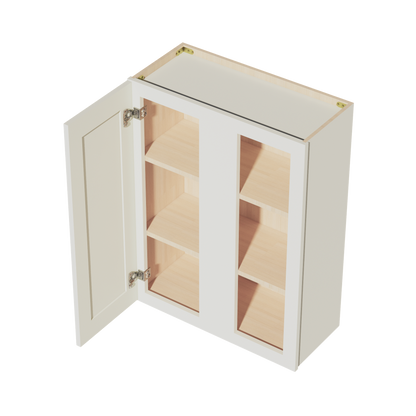 TW-WBC2736: Creamy White Shaker 27"W x 36"H 1 Door & 2 Shelves Wall Blind Corner Cabinets