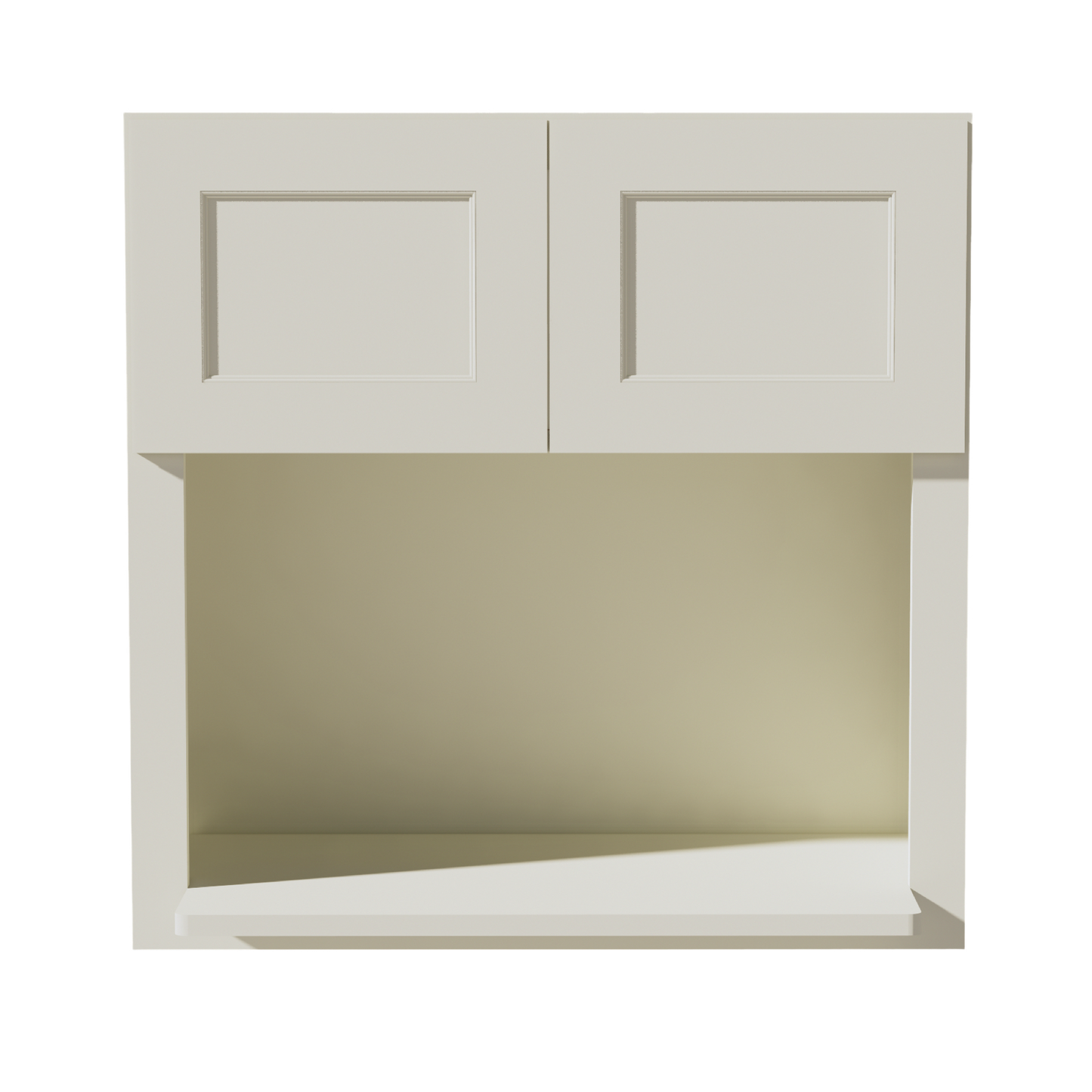 TW-WM3030: Creamy White Shaker 30"W x 30"H 2 Doors Wall Built-in Microwave Cabinets