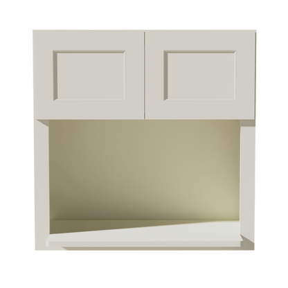 TW-WM3030: Creamy White Shaker 30"W x 30"H 2 Doors Wall Built-in Microwave Cabinets