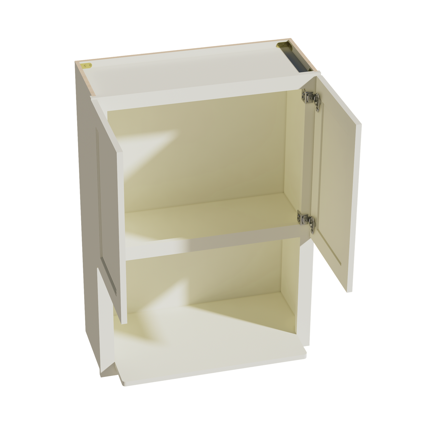 TW-WM3042: Creamy White Shaker 30"W x 42"H 2 Door & 1 Shelf Wall Built-in Microwave Cabinets