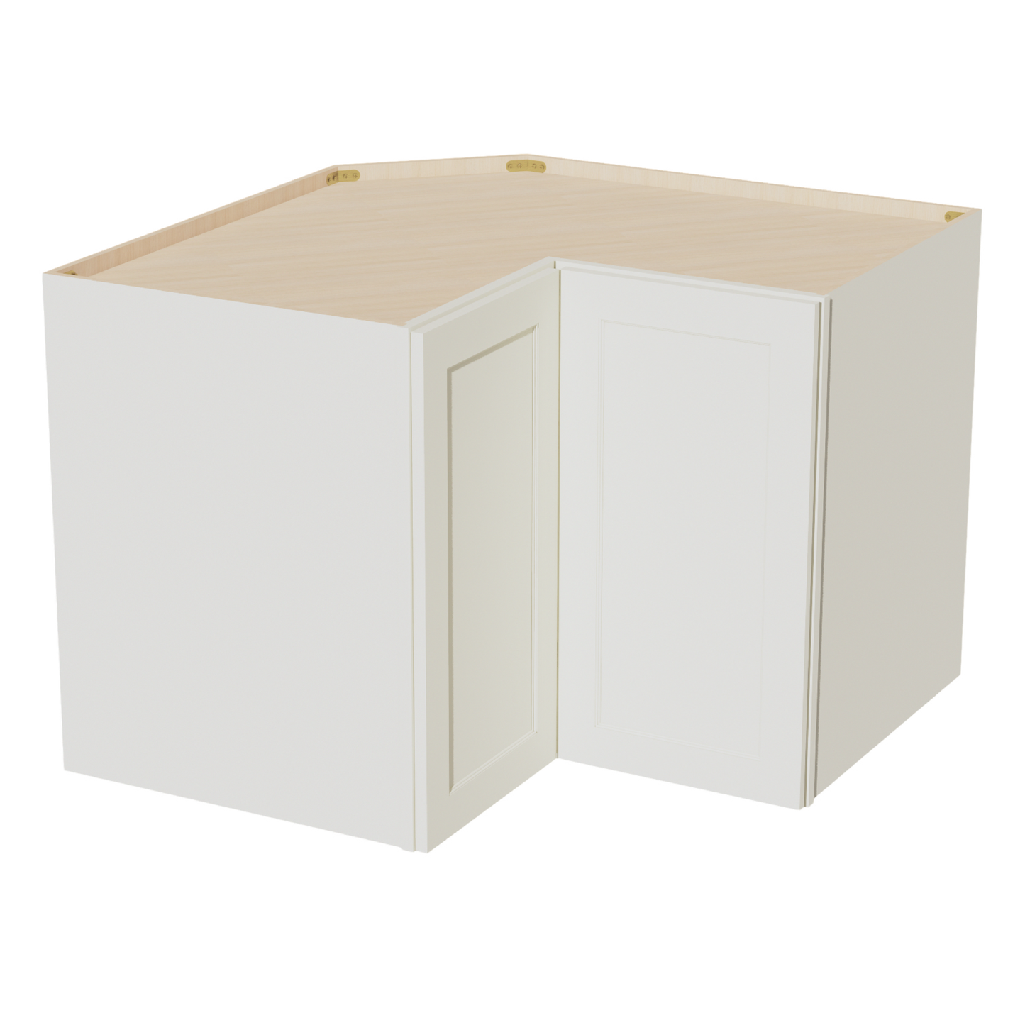 TW-WPC2430: Creamy White Shaker 24"W x 30"H 1 Door & 2 Shelves Pie Cut Wall Corner Cabinet