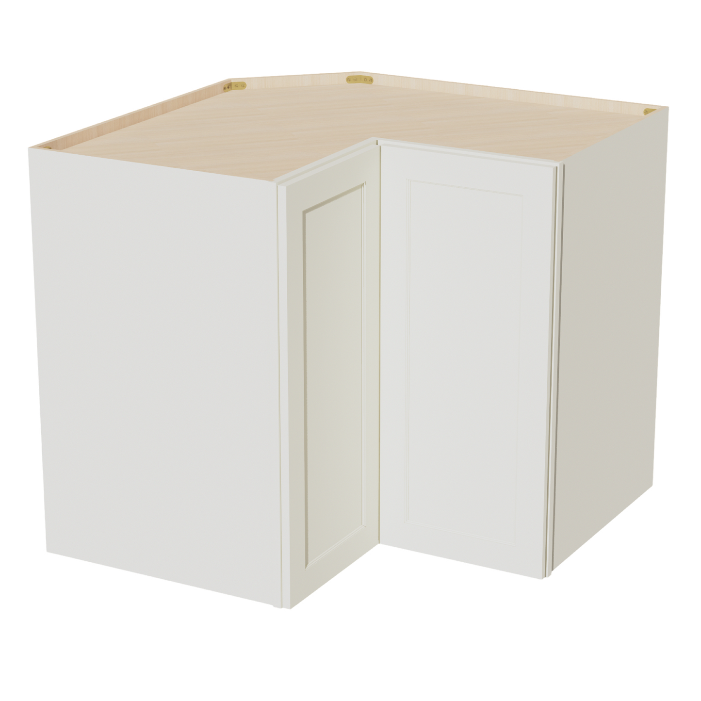 TW-WPC2436: Creamy White Shaker 24"W x 36"H 1 Door & 2 Shelves Pie Cut Wall Corner Cabinet