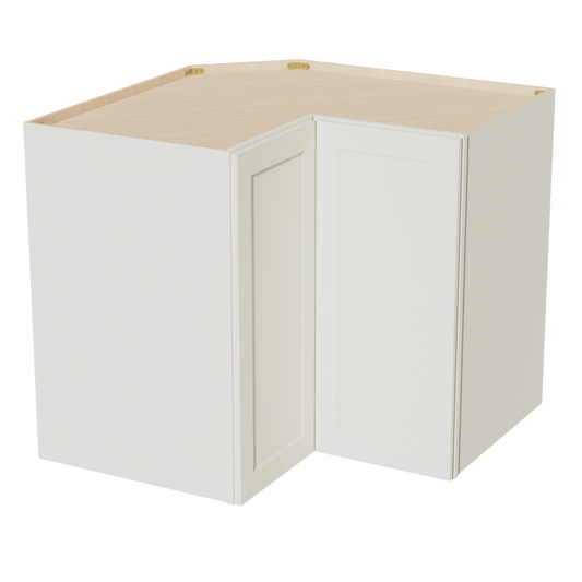 TW-WPC2436: Creamy White Shaker 24"W x 36"H 1 Door & 2 Shelves Pie Cut Wall Corner Cabinet