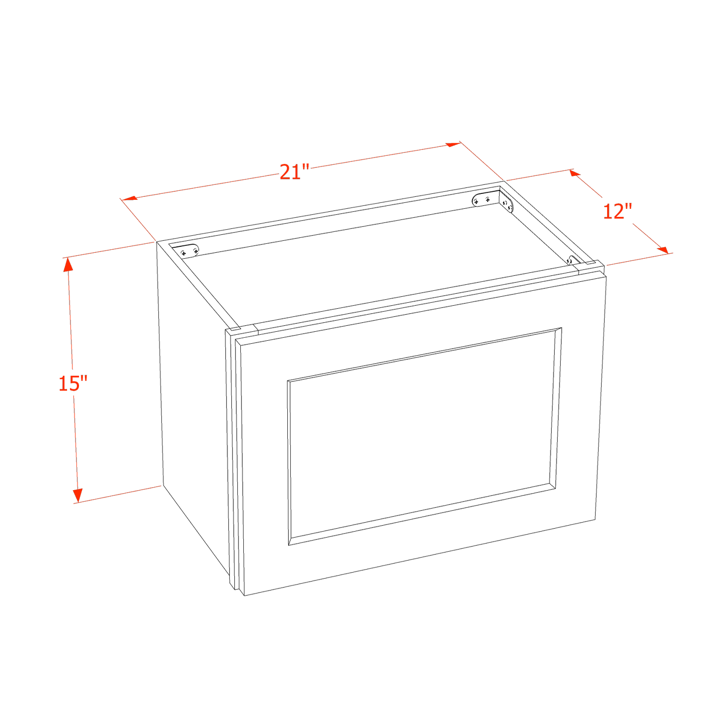 TG-W2115: Soft Green Shaker 21"W x 15"H 1 Door Standard Wall Bridge Cabinet