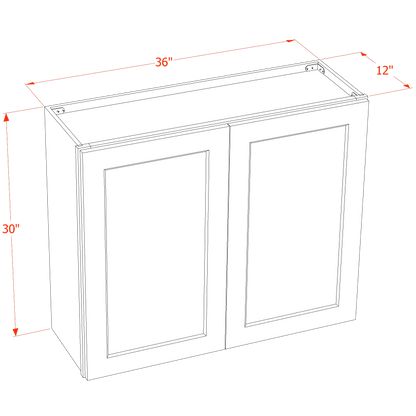 TG-W3630: Soft Green Shaker 36"W x 30"H 2 Doors & 2 Shelves Standard Wall Cabinet