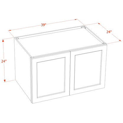 TG-W392424: Soft Green Shaker 39"W x 24"H x 24"D 2 Doors & 1 Shelf Standard Bridge Wall Cabinet