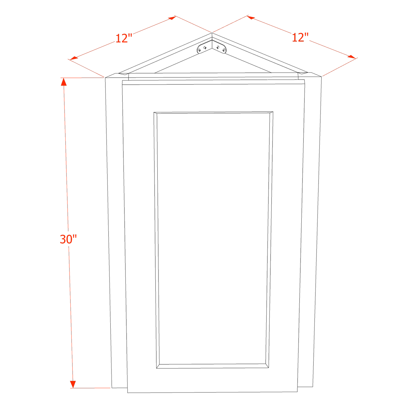 SF-WAE1230: Frost White Slim Shaker 12"W x 30"H x 12"D 1 Door & 2 Shelves Wall Angle End Cabinet