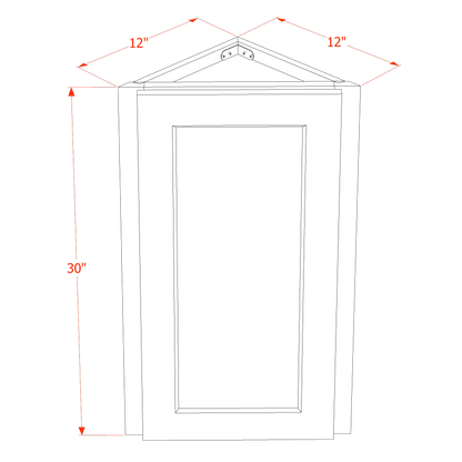 SF-WAE1230: Frost White Slim Shaker 12"W x 30"H x 12"D 1 Door & 2 Shelves Wall Angle End Cabinet