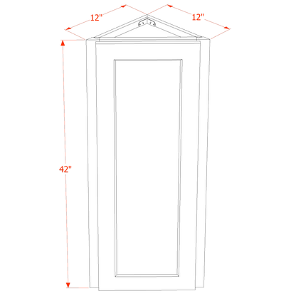 SF-WAE1242: Frost White Slim Shaker 12"W x 42"H x 12"D 1 Door & 3 Shelves Wall Angle End Cabinet