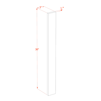 SF-WF330: Frost White Slim Shaker 03"W x 30"H Wall Cabinet Filler