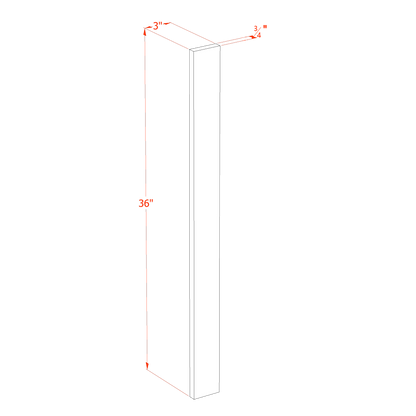 TW-WF336: Creamy White Shaker 03"W x 36"H Wall Cabinet Filler