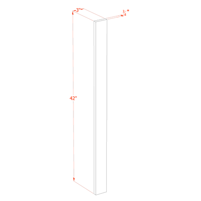 HLG-WF342: Light Gray Shaker 03"W x 42"H Wall Cabinet Filler