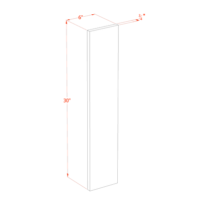 TW-WF630: Creamy White Shaker 06"W x 30"H Wall Cabinet Filler