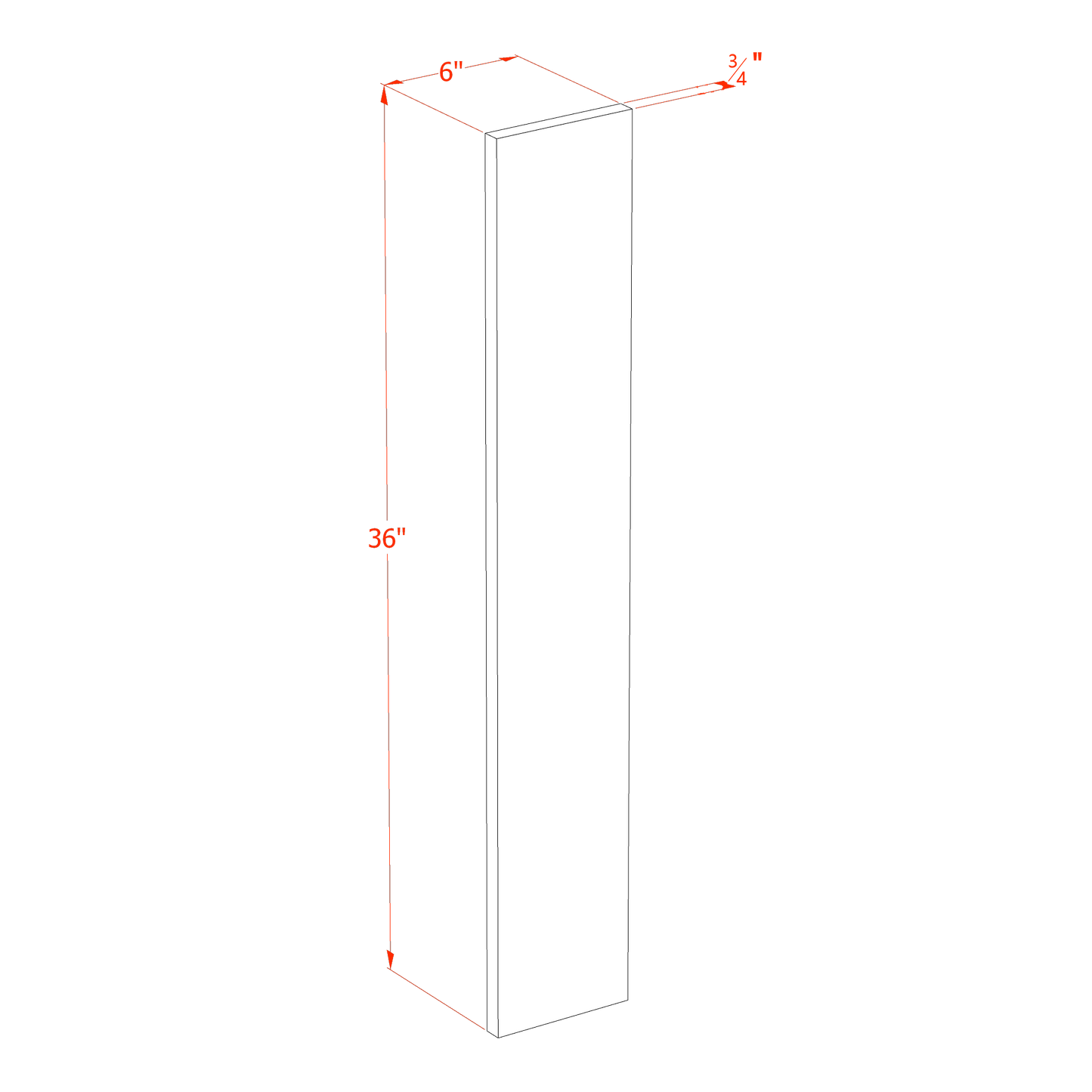 TG-WF636: Soft Green Shaker 06"W x 36"H Wall Cabinet Filler