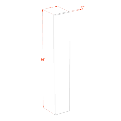 TG-WF636: Soft Green Shaker 06"W x 36"H Wall Cabinet Filler