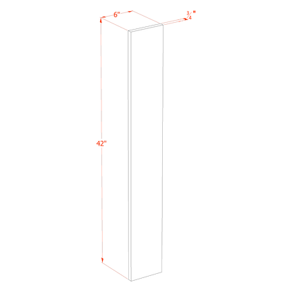 TW-WF642: Creamy White Shaker 06"W x 42"H Wall Cabinet Filler